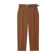 Women’s Belted Draped Pants – Summer European/American Style, High-Waist, Wide-Leg