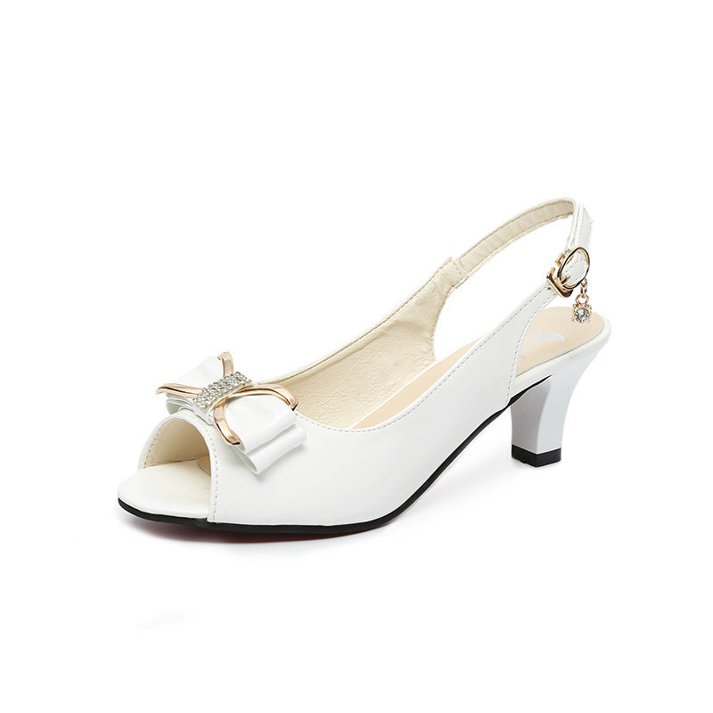Women's Casual Peep Toe Plus Size Shoes With Buckle