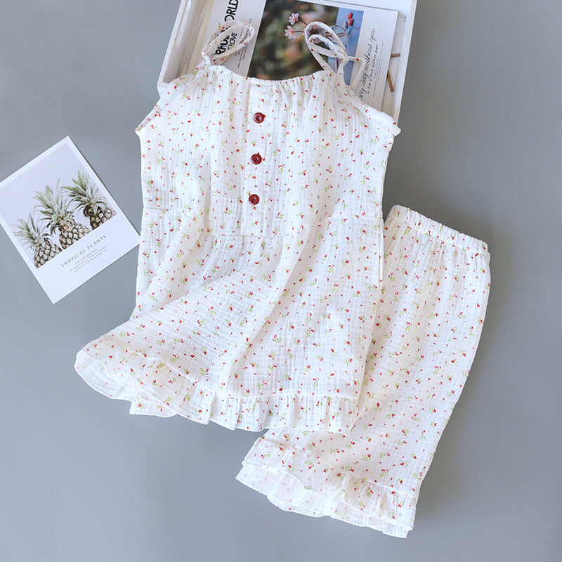 Women's Gauze Shorts Household Clothing Loose Set