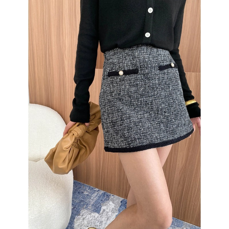 High-End Stylish French Classic A-Line Temperament Skirt