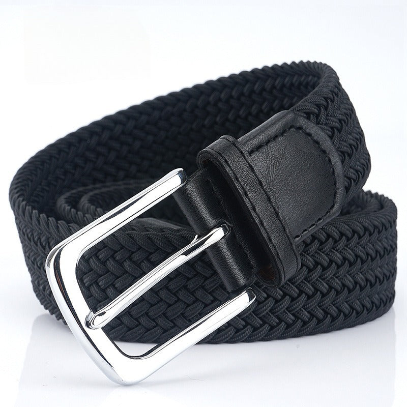 Silk Elastic Woven Canvas Belt – Unisex Adjustable Men’s & Women’s Waistband