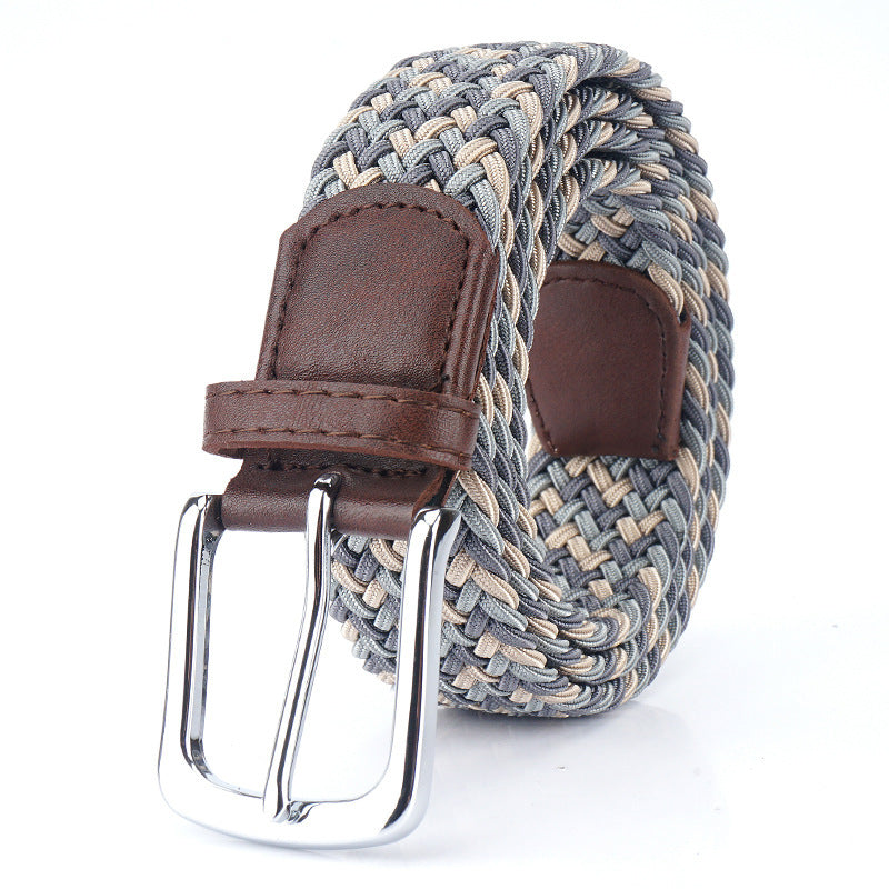 Silk Elastic Woven Canvas Belt – Unisex Adjustable Men’s & Women’s Waistband