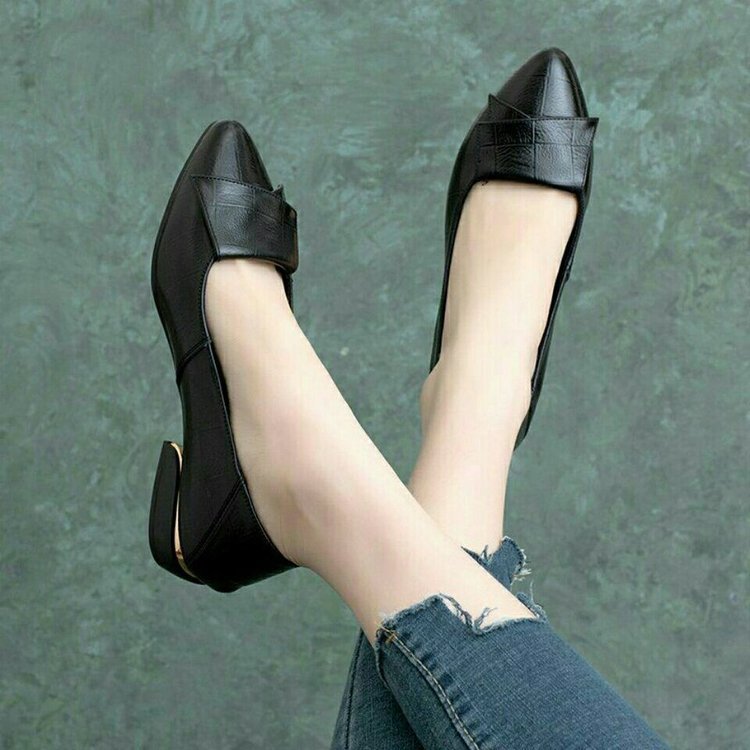 Pumps Women's Chunky Heel Mom Soft Leather Soft Bottom Leather Shoes