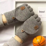 Half Finger Knitted Wool Gloves – Autumn Winter Couple Warmers