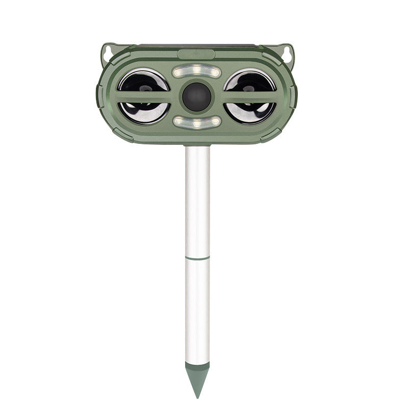Solar Rechargeable Outdoor Ultrasonic Animal & Bird Repeller with Multi-Speed