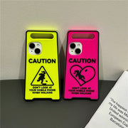 Cartoon Niche Drop-resistant Warning Sign Luminous Phone Case