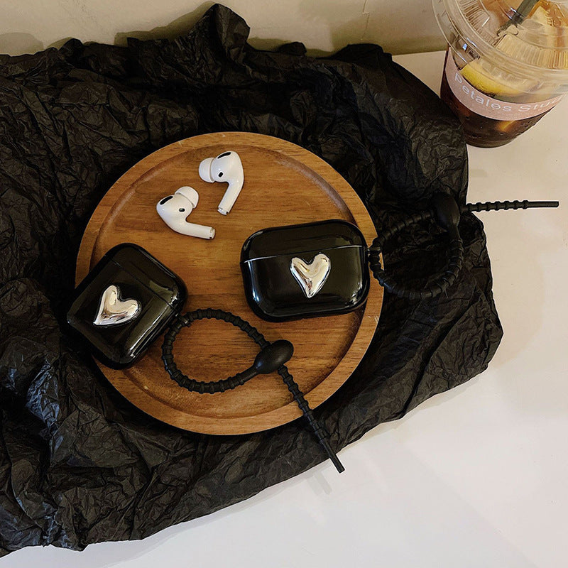 Earphone Sleeves Protective Shell Creative Electroplating Love