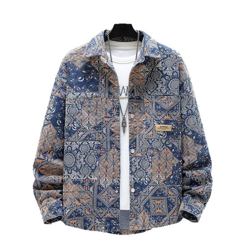Teenagers Loose Printed Long-sleeved Shirt
