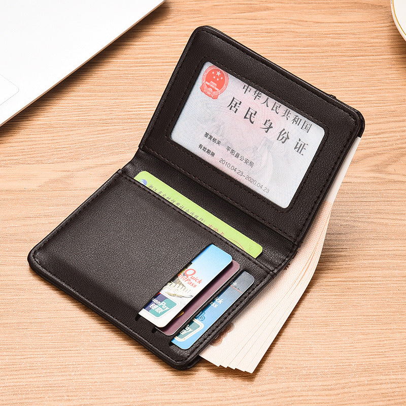 Unisex Slim PU Leather Vertical Driver License Wallet