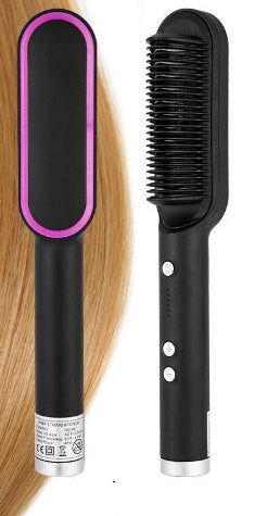 2-in-1 Hair Straightener & Hot Comb – Dual-Purpose Negative Ion Electric Curling Brush