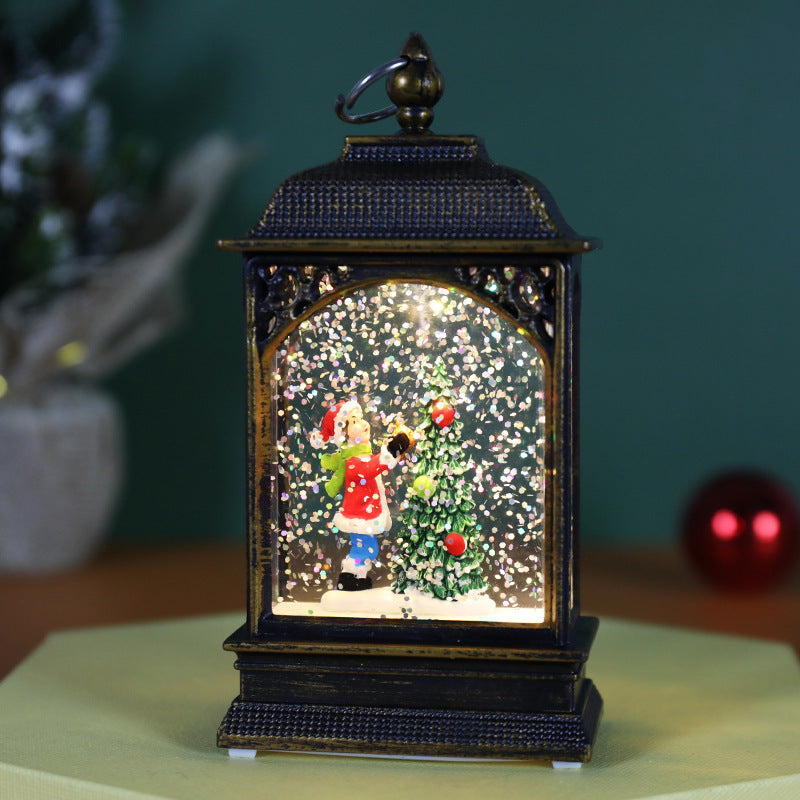Christmas Luminous Water-Filled Storm Lantern Desktop Decoration