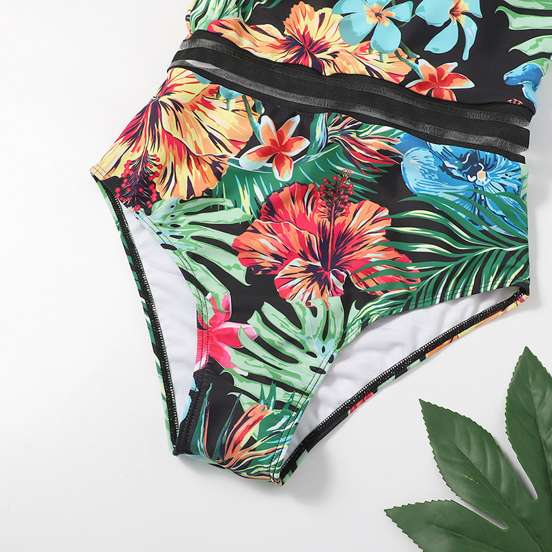 Women’s Floral One-Piece Swimsuit – Sexy Padded Swimwear