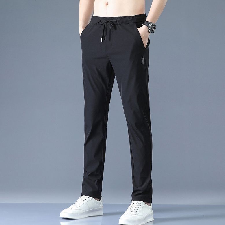 Men’s Straight Draping Elastic Waist Quick-Dry Casual Pants