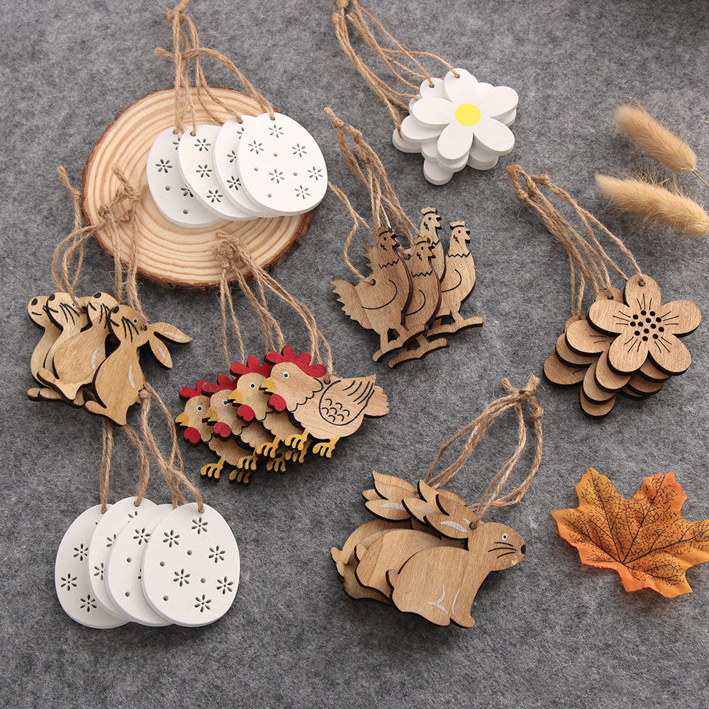 Easter Wooden Decorative Pendant Decorations – Holiday, DIY Crafts, and Home Decor