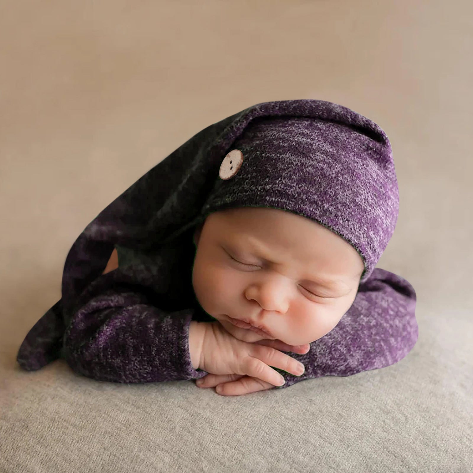 Baby Photo Clothes Props Button Hat Two Sets