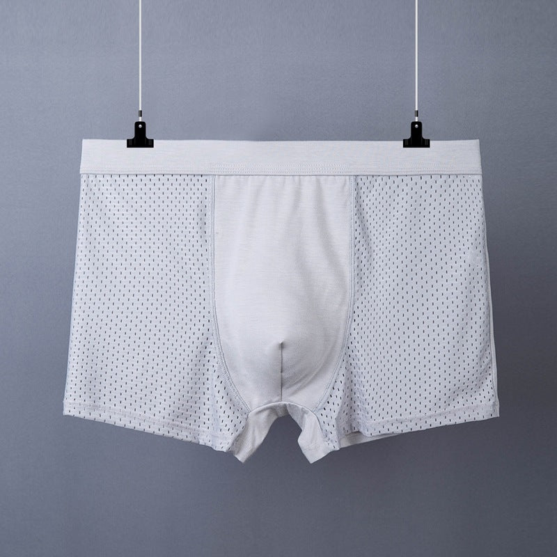 Men’s Ice Silk Boxer Shorts – Plus Size Breathable Mesh Underwear