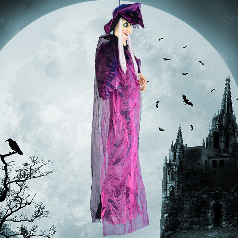 Halloween Voice-Activated Witch Toy – Electric Horror Prop for Ghost Festival, Bar, and Outdoor Decorations