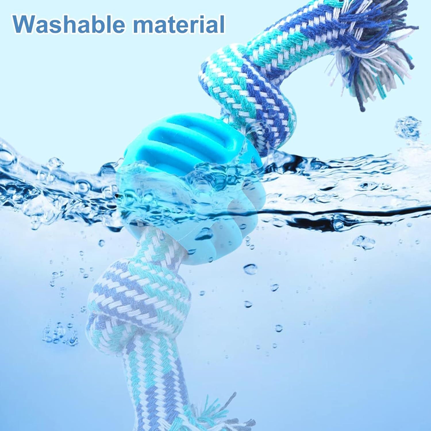 Durable Blue Soft Rope Dog Chew Toy for Teeth Cleaning and Oral Health