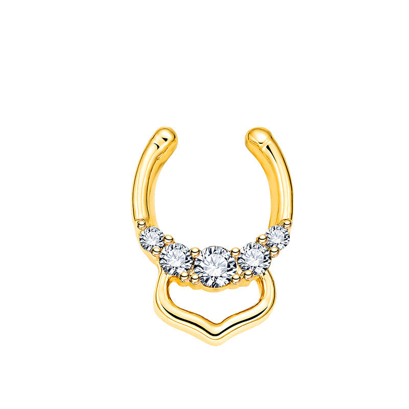 Rose Gold And Diamond Nose Nails Non Perforated Nose Nails