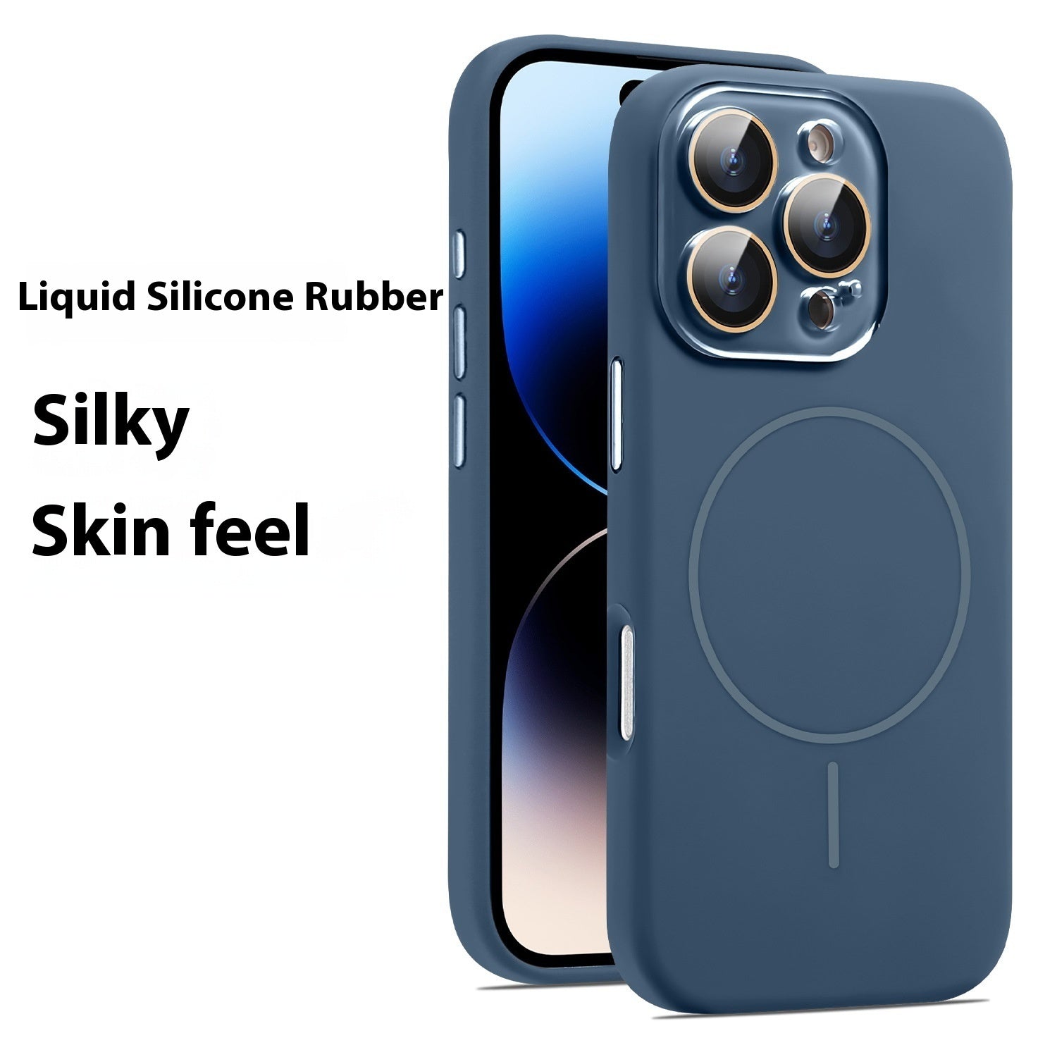 Liquid Silicone Magnetic Crystal Lens Phone Case Protective Cover