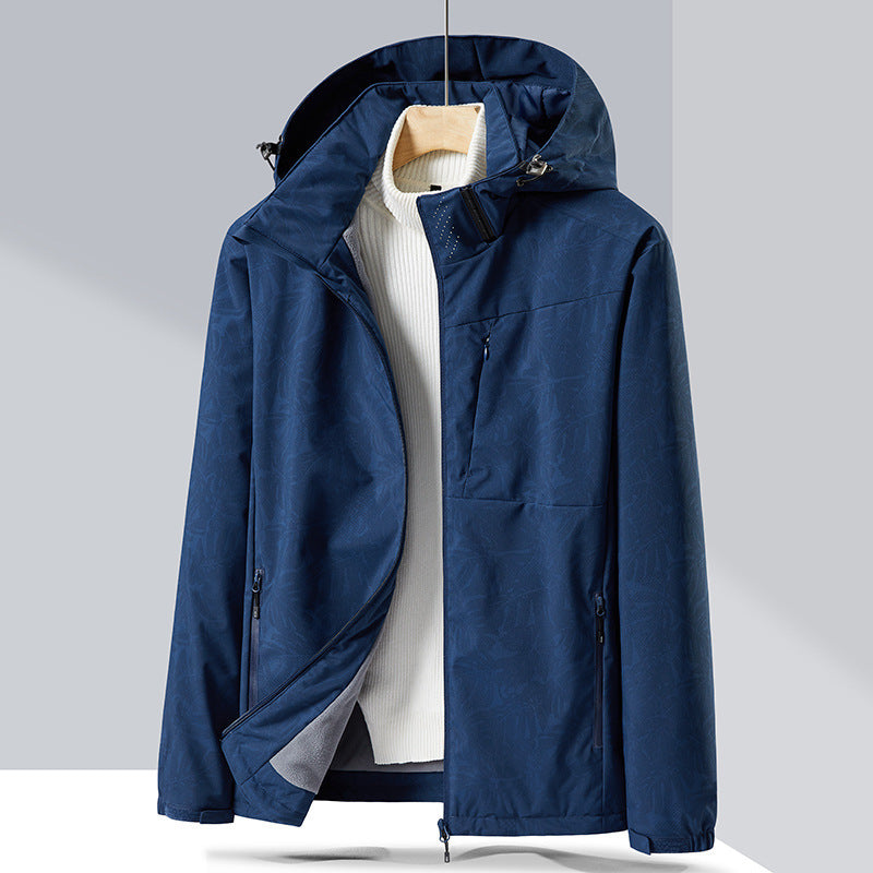 Couple Windproof Single-Layer Jacket & Fleece-Lined Padded Overalls Set
