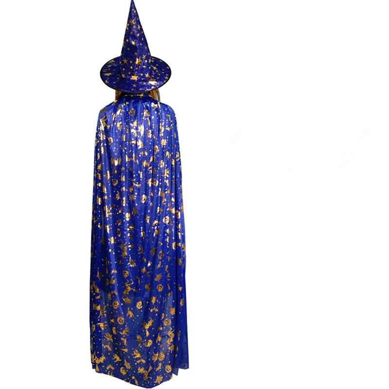 Halloween Cloak Children Adult Costume Props Bronzing Pumpkin Cloak Witch Cloak Cloak