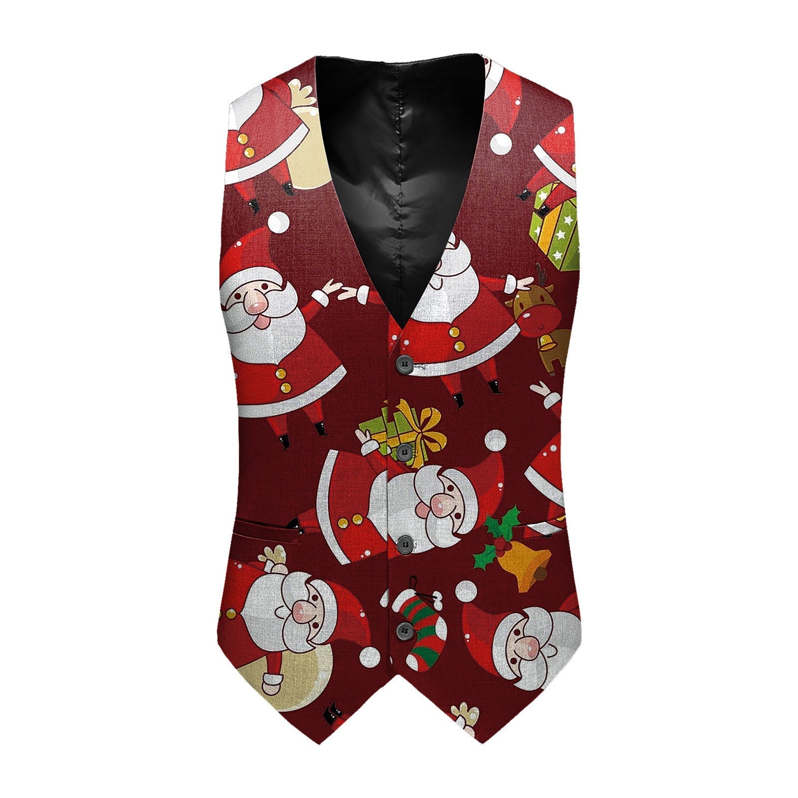 Slim Fit Printed Cotton Blend Vest Unisex Youth Casual
