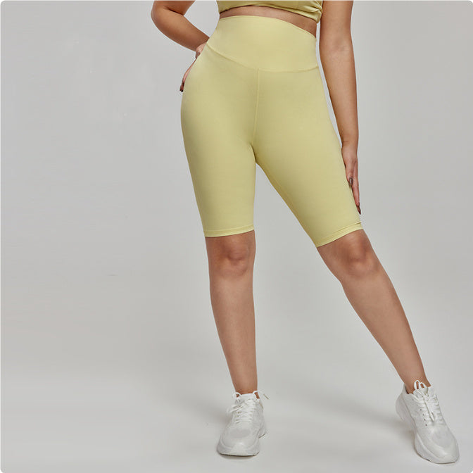 Nylon Plus Size Sports Shorts High Waist