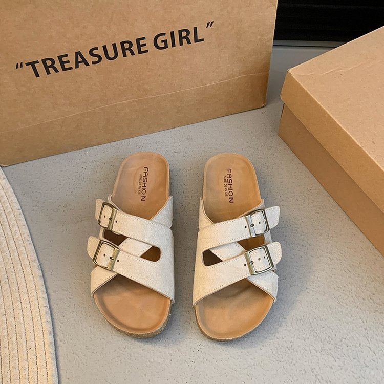 Women's Soft Leather Platform Slippers