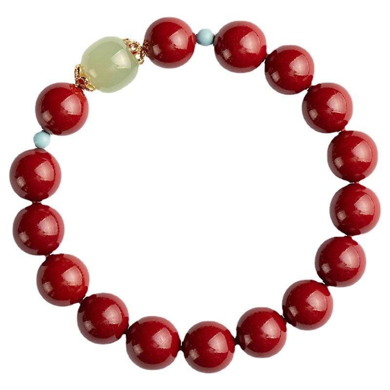 Cinnabar Hetian Jade Beads Cinnabar Bracelet
