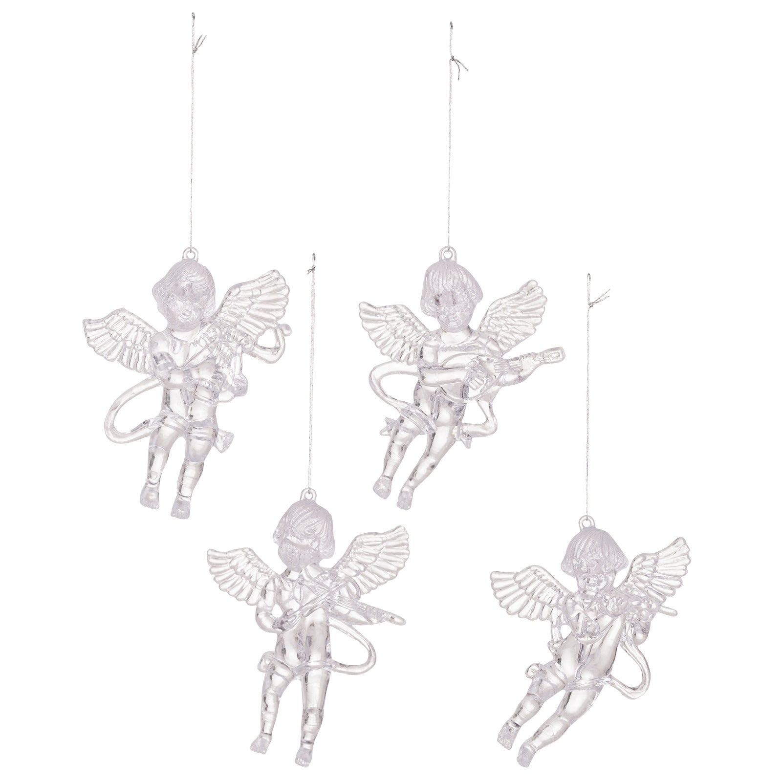 4pc Christmas Decorations Pendant Transparent Acrylic Angel