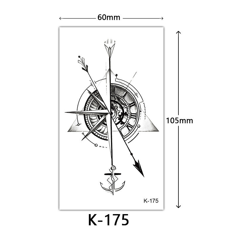 Tattoo Stickers – English Letters, Flowers, Butterfly Sketch Lines, Waterproof Temporary Tattoo