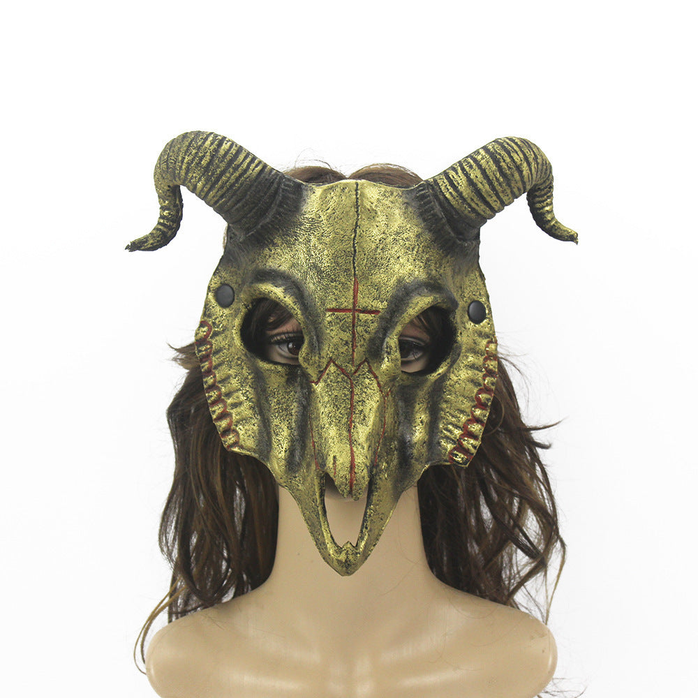 Goat Mask – Realistic PU Animal Headgear for Halloween Party and Cosplay