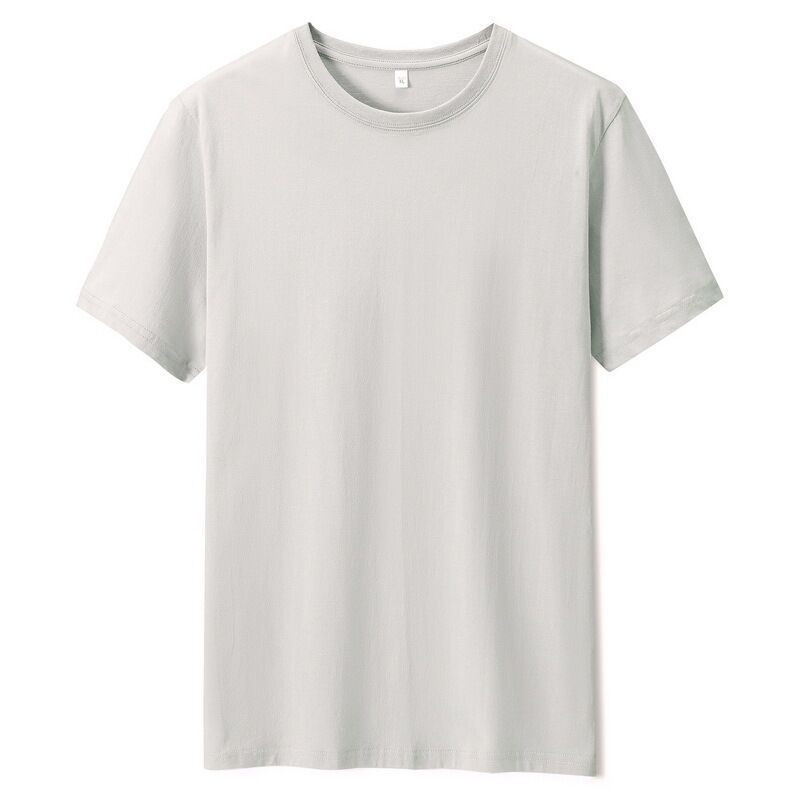 Plus Size Short-sleeved T-shirt Men's Round Neck Solid Color
