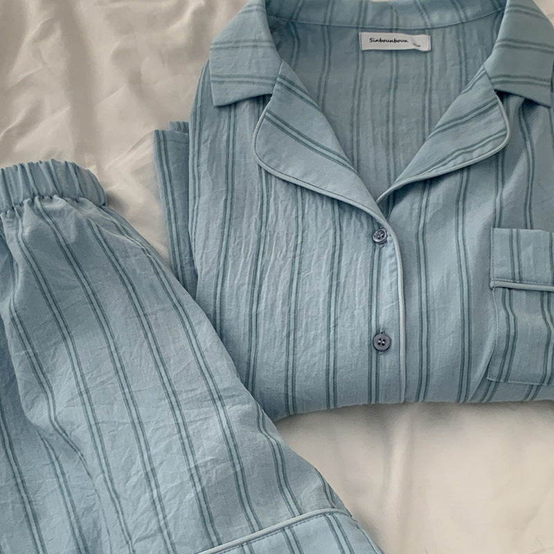 Unisex Relaxed Fit Polyester Homewear Suit With Stripes