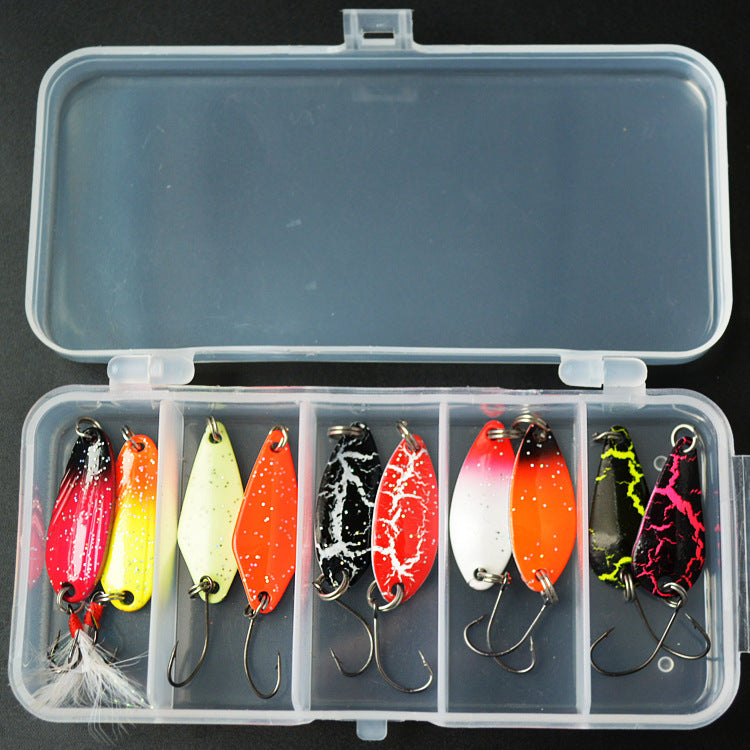 Small Five Grid 3g Colorful Spoon Shaped Horse Mouth Sequins Set Fish Bait