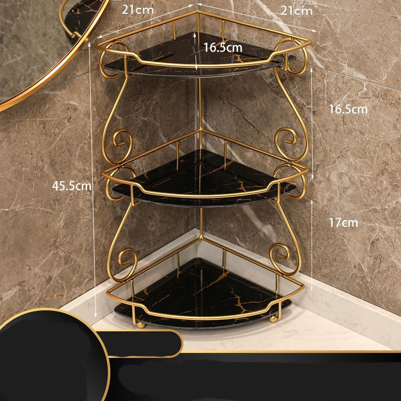 Light Luxury Triangle Bathroom Storage Shelf – Vanity Organizer