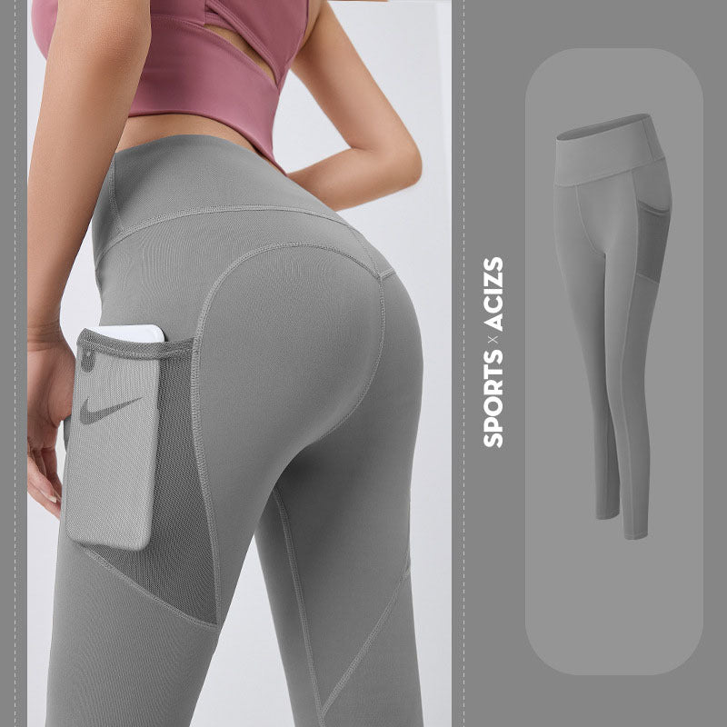 4D Elastic Fabric Women’s Yoga Pants – High Stretch, Quick-Dry, Breathable Fitness Leggings