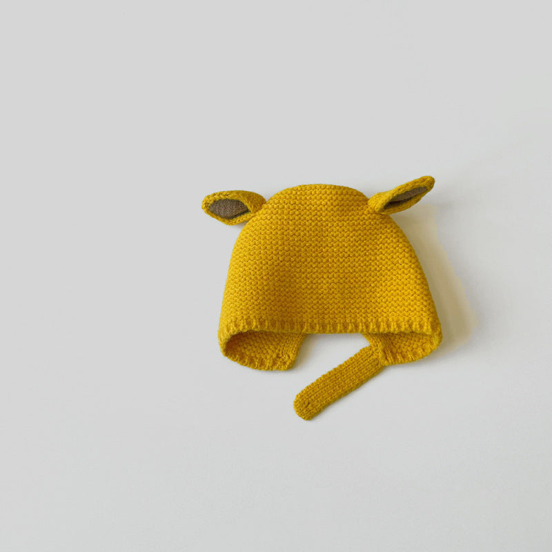 Baby Knitted Winter Hat – Warm Acrylic Dome Cap with Ear Protection for Infants