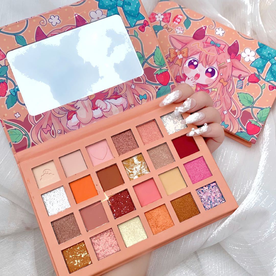 New 24 Colors Strawberry Girl Eyeshadow Palette Glitter