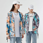 Unisex Plus Size Sun Jacket – Relaxed Fit Bear Print Polyester Outerwear