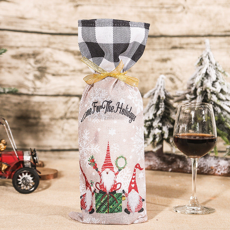 Christmas Decorations Cartoon Cute Bottle Cover Dress Up