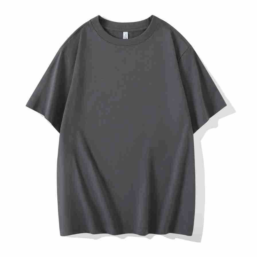 Unisex Relaxed Drop Shoulder Round Neck Cotton Blend Tee