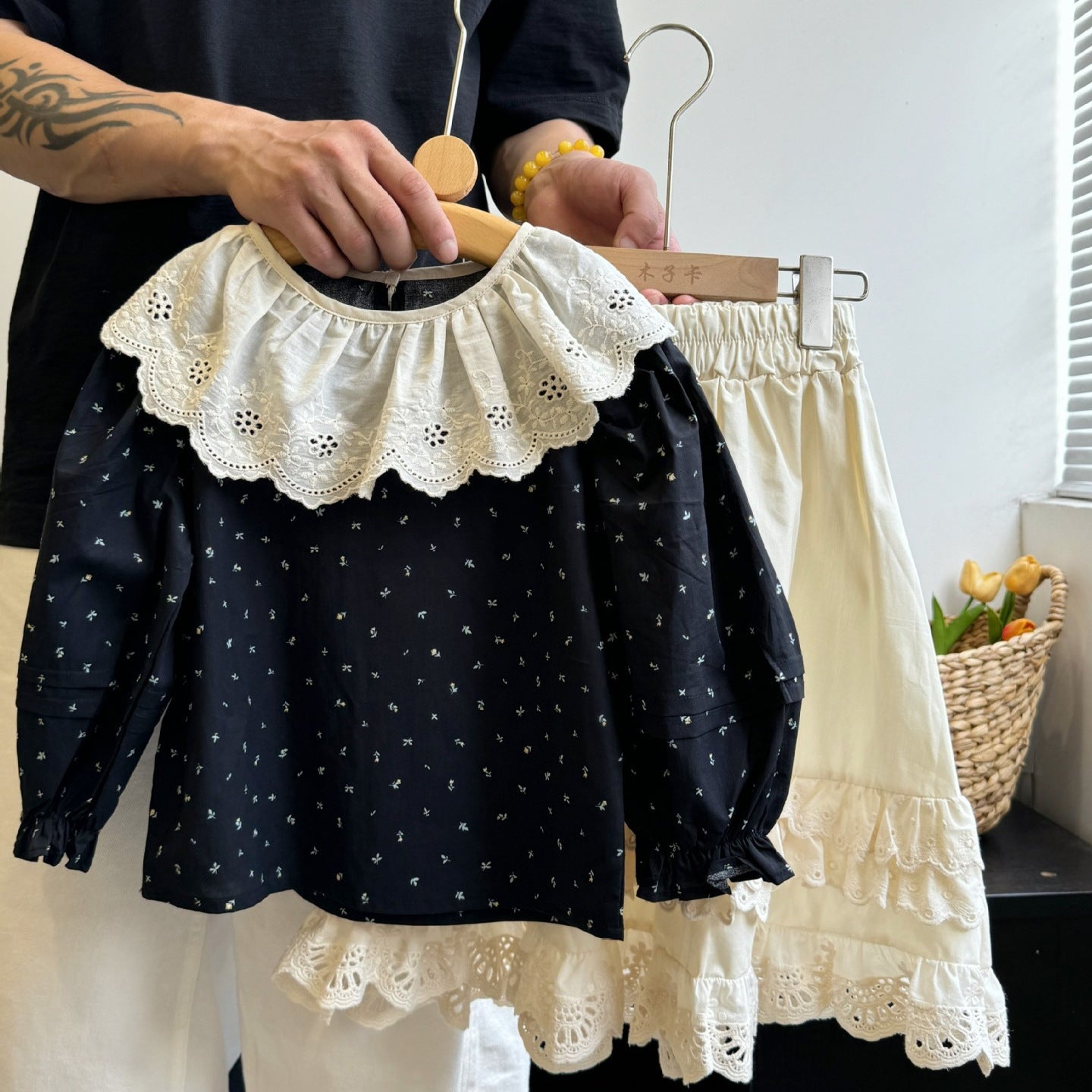 Girls' Floral Shirt Western Style Fashion Suit