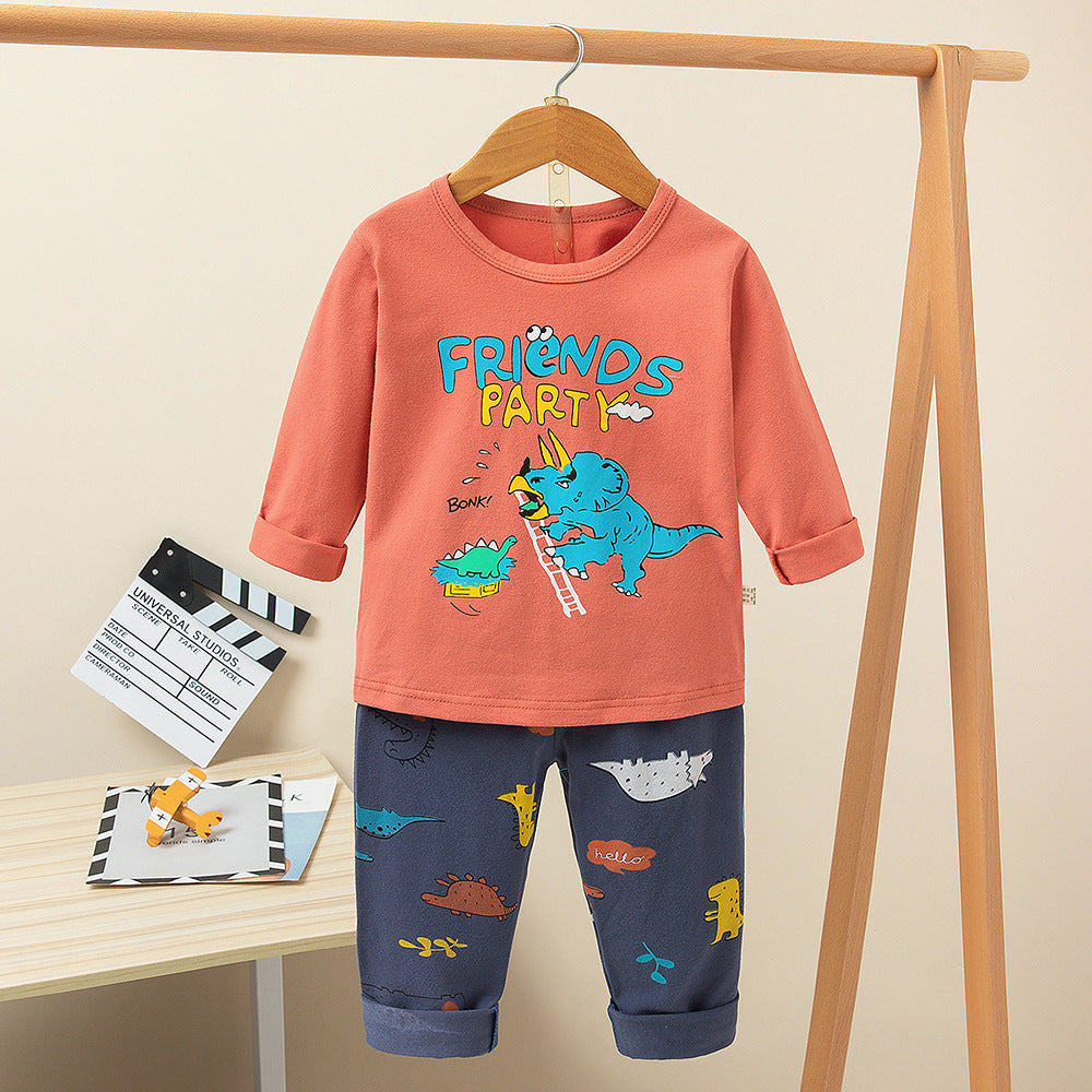 Printed Cute Cartoon Casual Children's Clothing Home Service Suit
