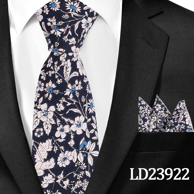 Cotton Arrow Bow Tie with Matching Pocket Towel