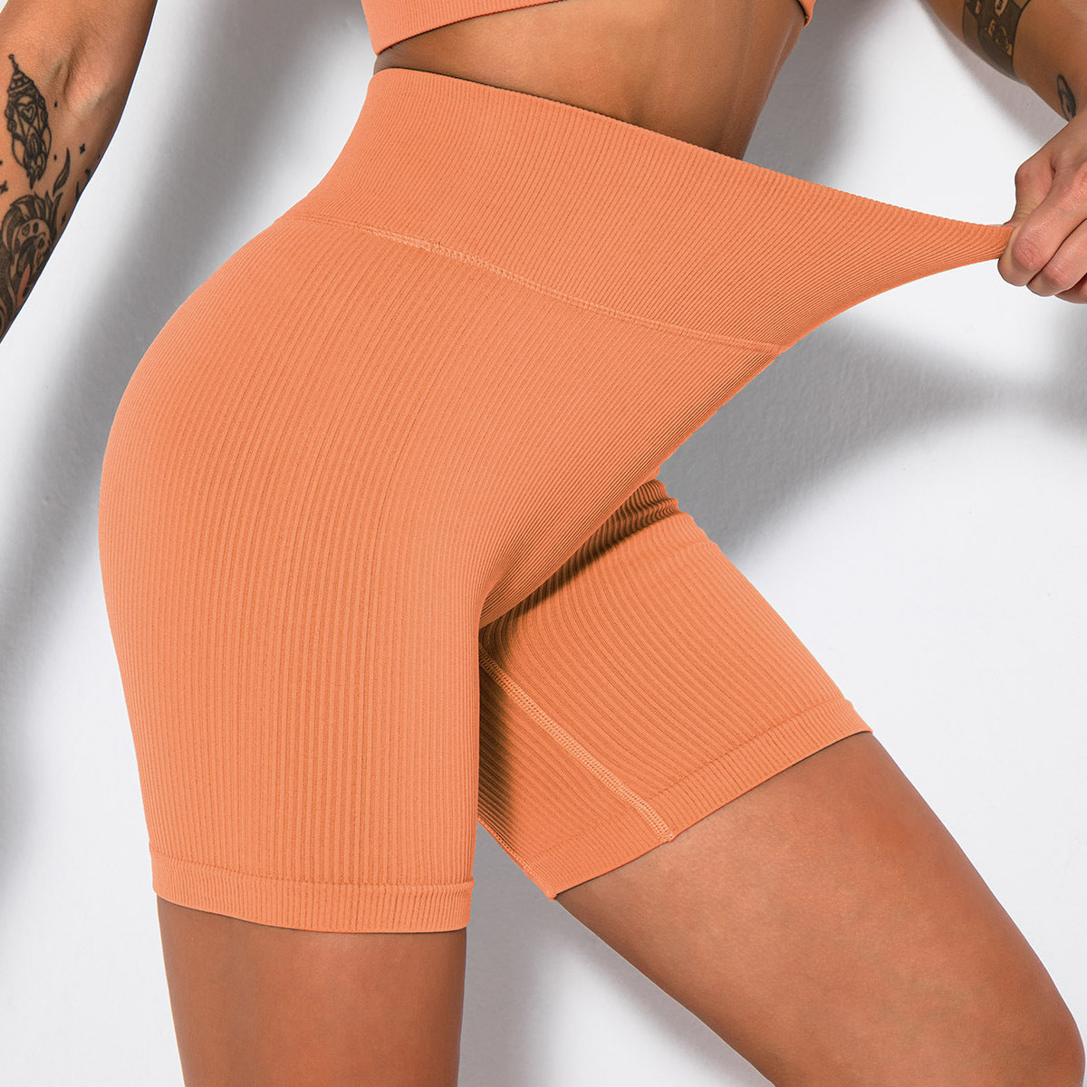Elastic Compression Yoga Shorts for Women – Breathable & Quick-Dry