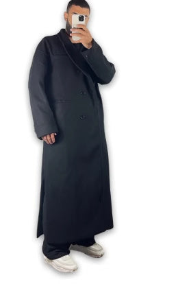 Loose Profile Long Below The Knee Overcoat Coat For Men