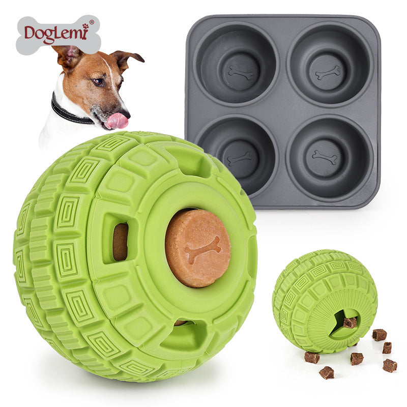 Natural Rubber Food Dropping Ball Toy – Interactive Pet Toy