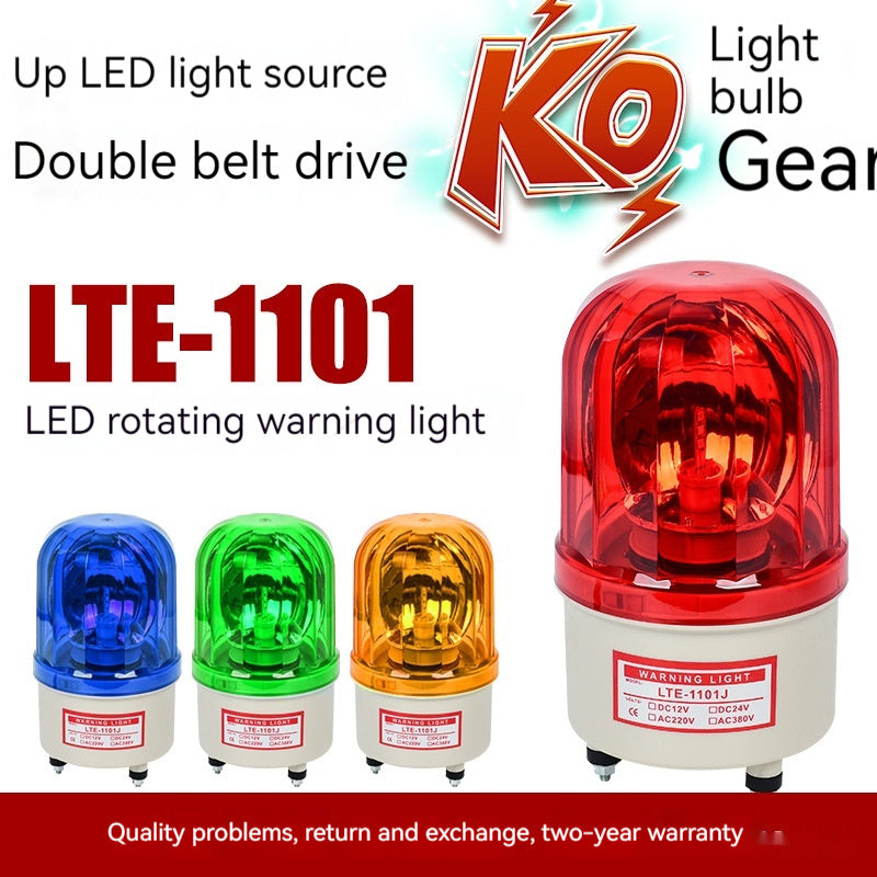 Warning Light LTE-1101J – Sound & Light Alarm with Rotation, Red/Yellow/Green